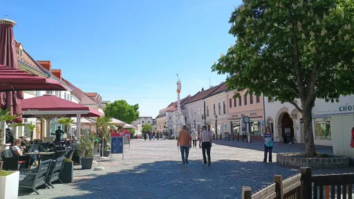 Eisenstadt, Hauptstra&szlig;e mit Pests&auml;ule