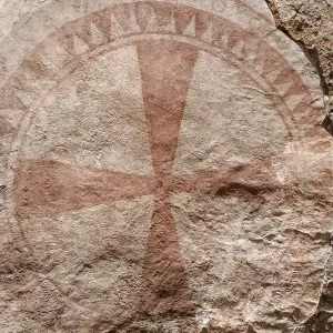 Wandmalerei mit Kreuz und Kreis, Virgilkapelle, Wien