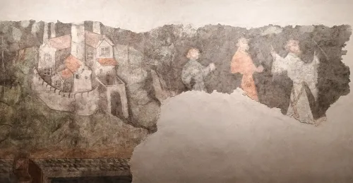 Neidhart Festsaal, Auszug Adliger aus der Burg