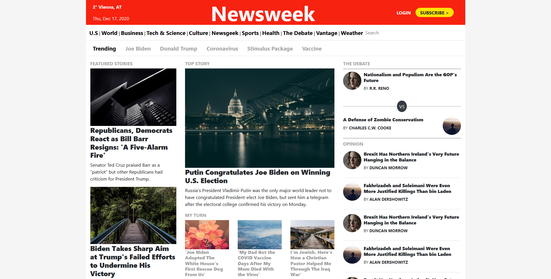 Ein Klon von "Newsweek" unter Einsatz von Bootstrap