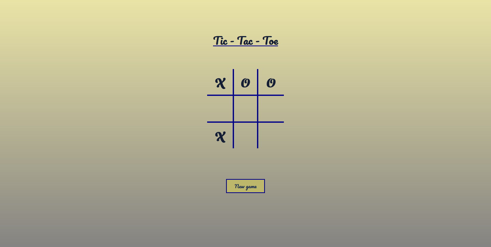 Mein Tic-Tac-Toe Spiel